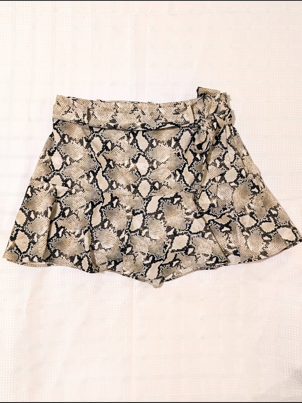 Zara Basic Snakeskin Pattern Snake Print Mini Skort